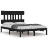 Bed Frame Black Solid Wood 200x200 cm - Stylish & Sturdy