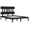 Bed Frame Black Solid Wood 200x200 cm - Stylish & Sturdy