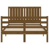 Honey Brown Small Double Solid Wood Bed Frame with Headboard