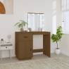 Dressing Table with LED Honey Brown 95x50x133.5 cm Solid Wood Pine Colour honey brown Quantity in Package 1 