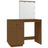 Honey Brown LED Dressing Table - Solid Pine Wood 95x50x133.5 cm