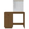 Honey Brown LED Dressing Table - Solid Pine Wood 95x50x133.5 cm