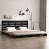 Bed Frame Black 135x190 cm Double Solid Wood Pine Colour black Size 135 x 190 cm 