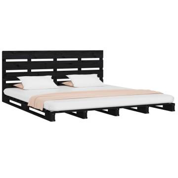 Black Pine Double Bed Frame 135x190 cm - Modern & Sturdy