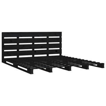 Black Pine Double Bed Frame 135x190 cm - Modern & Sturdy