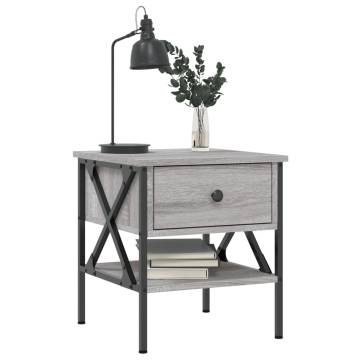 Stylish Grey Sonoma Bedside Table - 40x42x45 cm | HipoMarket