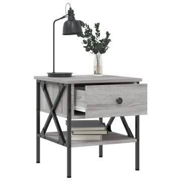 Stylish Grey Sonoma Bedside Table - 40x42x45 cm | HipoMarket