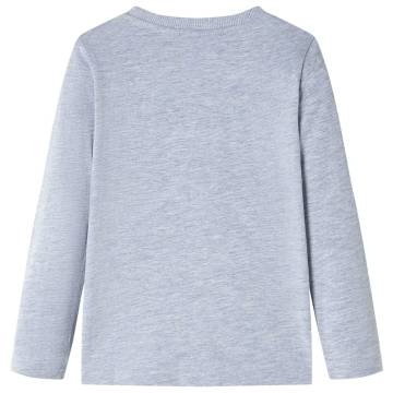 Kids' Long Sleeve T-Shirt Grey Melange - Age 5-6 | Hipomarket