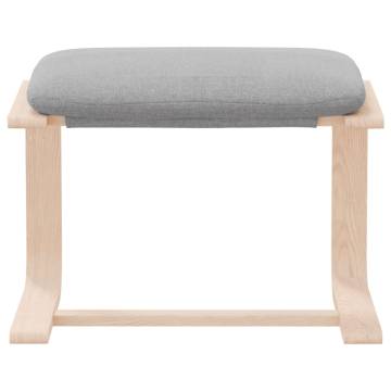 Light Grey Footstool - Modern Fabric Design 51x41x40 cm