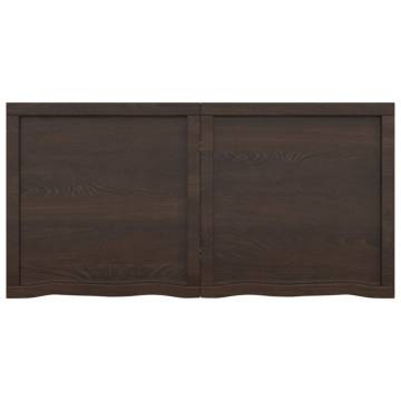 Wall Shelf Dark Brown - Rustic Solid Oak 120x60 cm | HipoMarket