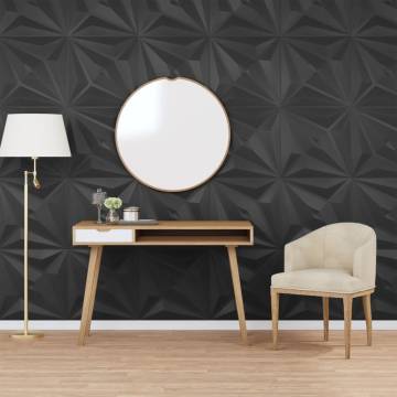 Stylish Black Wall Panels 12 pcs XPS 50x50 cm - Hipomarket