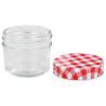 Glass Jam Jars with White & Red Lids - 48 pcs, 110 ml