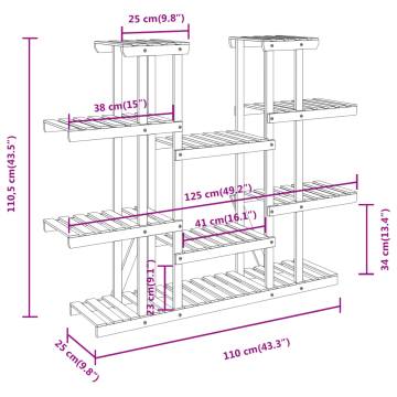 Flower Stand 110x25x110.5 cm - Solid Wood Fir | HipoMarket