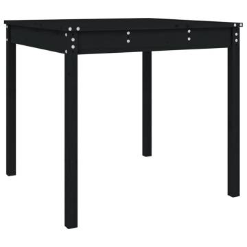 Garden Table Black 82.5x82.5 cm | Solid Wood Pine