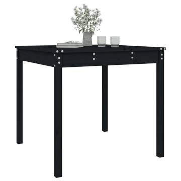 Garden Table Black 82.5x82.5 cm | Solid Wood Pine