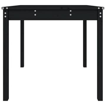 Garden Table Black 82.5x82.5 cm | Solid Wood Pine