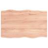 Light Brown Solid Wood Live Edge Table Top - 80x50 cm