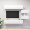 6 Piece TV Cabinet Set White Engineered Wood Colour white Quantity in Package 6 Width 80 cm 