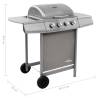 Gas BBQ Grill with 4 Burners - Silver | Ideal for Outdoor Cooking