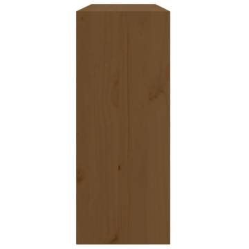 Honey Brown Wine Cabinet - Solid Pine Wood Storage 62x25x62 cm