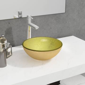 Stylish Gold Tempered Glass Basin 30x12 cm for Modern Bathrooms