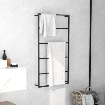 Durable Black Steel Towel Rack - 60x10x116 cm | Hipomarket