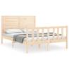 Solid Wood Bed Frame with Headboard 140x200 cm | Hipo Market