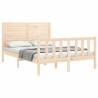 Solid Wood Bed Frame with Headboard 140x200 cm | Hipo Market