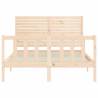 Solid Wood Bed Frame with Headboard 140x200 cm | Hipo Market