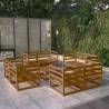 9 Piece Garden Lounge Set Honey Brown Solid Pinewood Colour honey brown Cushion included no Number of 1 