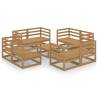 9 Piece Garden Lounge Set - Solid Pinewood in Honey Brown