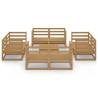 9 Piece Garden Lounge Set - Solid Pinewood in Honey Brown