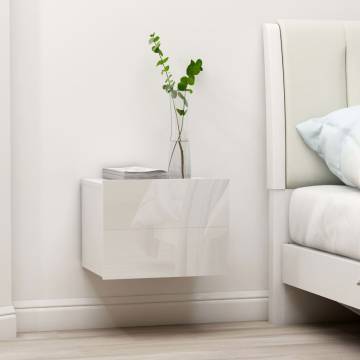 High Gloss White Bedside Cabinets - Set of 2 | Hipomarket UK