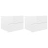 High Gloss White Bedside Cabinets - Set of 2 | Hipomarket UK