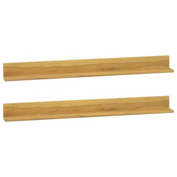 Solid Wood Teak Wall Shelves - 2 pcs | 110x10x10 cm