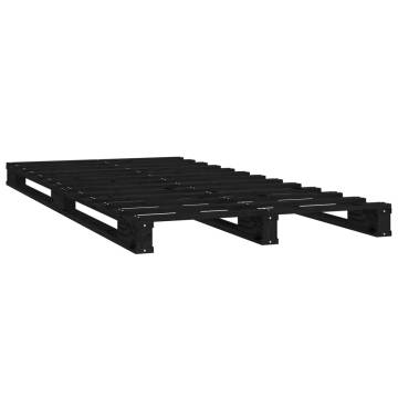 Modern Black Pallet Bed 90x190 cm - Solid Pine Wood