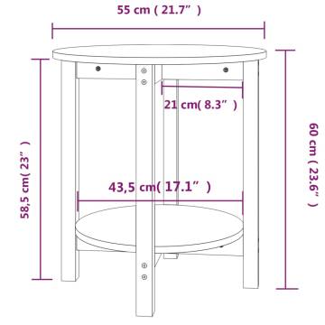 Elegant Grey Coffee Table Ø 55x60 cm - Solid Wood Pine