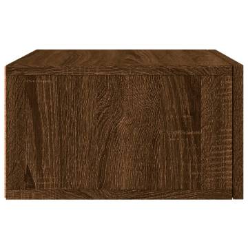 Stylish Wall-Mounted Bedside Cabinets – 2 pcs Brown Oak