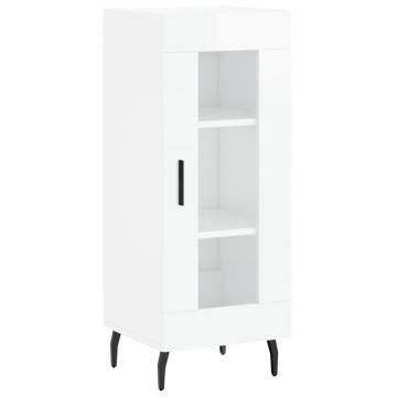 Stylish Highboard High Gloss White - 34.5x34x180 cm