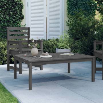 Garden Table Grey 121x82.5cm | Solid Wood Pine - Hipo Market