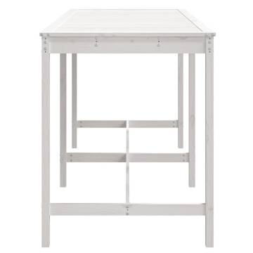 Garden Table White 203.5x90 cm Solid Wood Pine | HipoMarket