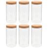 Storage Glass Jars with Cork Lid - 1100 ml (6 pcs)