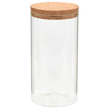 Storage Glass Jars with Cork Lid - 1100 ml (6 pcs)