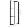 Interior Door ESG Glass & Aluminium 93x201.5 cm Black