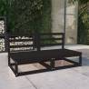 Garden 2-Seater Sofa Black Solid Pinewood Colour black Quantity in Package 1 