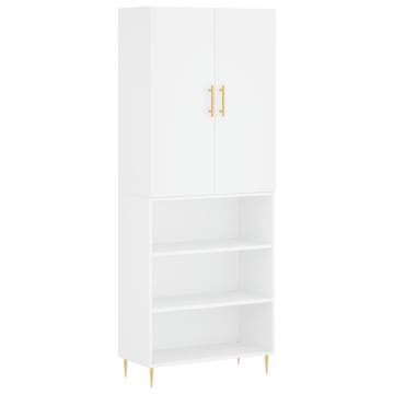 Stylish Highboard White 69.5x34x180 cm - Hipomarket UK