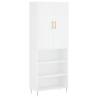 Stylish Highboard White 69.5x34x180 cm - Hipomarket UK