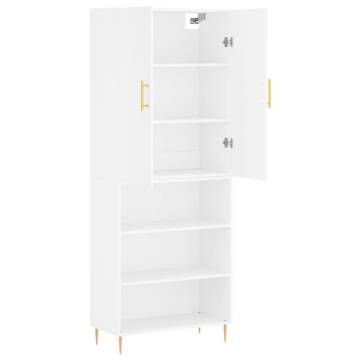 Stylish Highboard White 69.5x34x180 cm - Hipomarket UK