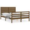 Honey Brown Small Double Bed Frame with Headboard - Hipomarket