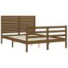 Honey Brown Small Double Bed Frame with Headboard - Hipomarket